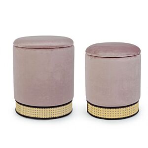 SET2 MILENA ANTIQUE PINK POUF