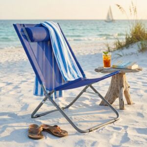 Fotelj za plažo visoki STEEL TEXTILENE BC-807879