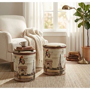 KOMPLET 2 PARIS OKROGLIH POSOD POUF