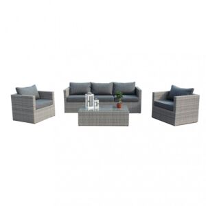 Vrtna sedežna garnitura ČILE z blazinami WI-806882-GRAY