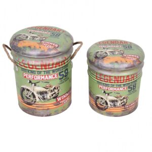 SET OD 2 ZELENA OKRUGLA POSUDA POUF