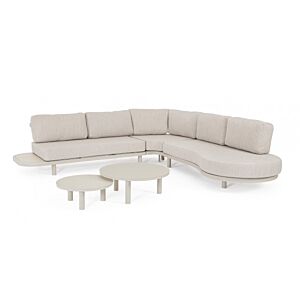 Vrtna kutna garnitura HERCULES MORNY – aluminij i bež jastuci