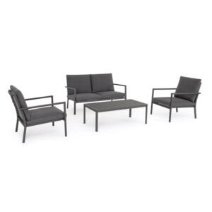 BIZZOTTO vrtna garnitura z blazinami SET4 KONNOR antracit CX23