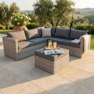 Kotna vrtna garnitura ARGENTINA z blazinami - WI-806880-GREY