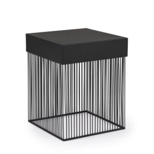 BIZZOTTO Kvadratna kovinska mizica YASLINE 40×40 črna