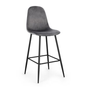 BIZZOTTO barski stol NEW IRELIA črn – temno siv (velur)