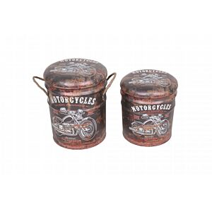 SET OD 2 SMEĐE OKRUGLE POSUDE POUF