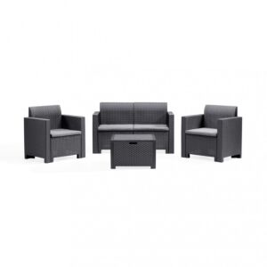 Vrtna garnitura NEBRASKA s jastucima WI-806799-NERO