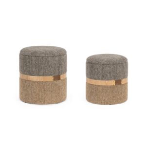 BIZZOTTO set 2 shranjevalnih taburejev TALYA savana