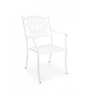 Vrtna stolica s naslonima za ruke IVREA bijela