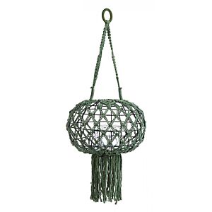 Viseća lanterna MACRAME – zelena H70