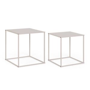 BIZZOTTO Set 2 klubski mizici ALRIK kvadratni beige