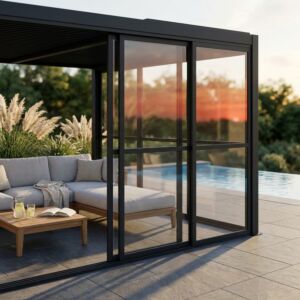 Polikarbonatna stranska stena za bioklimatsko pergolo – za stran 3 m – temno siva