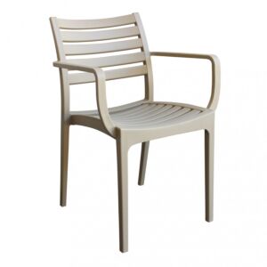 Vrtni stolac EVELINE s naslonima za ruke – tortora