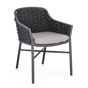 Vrtna fotelja EVERLY antracit QS22 s jastukom