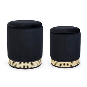 SET2 SAPUN BLACK POUF