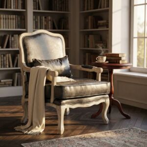 FOTELJ CHRISTY IZ EKO USNJA VINTAGE GREY