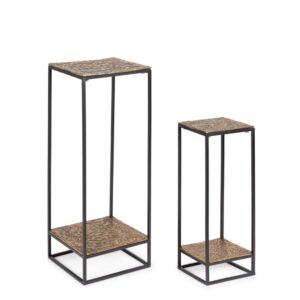 BIZZOTTO set 2 dekorativni mizici MYSORE zlate nizke