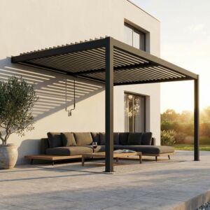 Bioklimatska pergola 4 × 2,5 m prislonjena DGRE