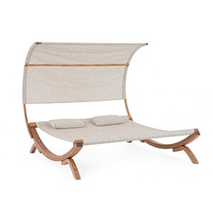 Vrtna ležaljka 2P NOES s krovom i jastucima