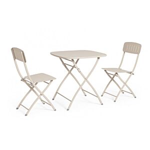 Vrtni sklopivi set3 BISTROT YVONNE champagne – metalni