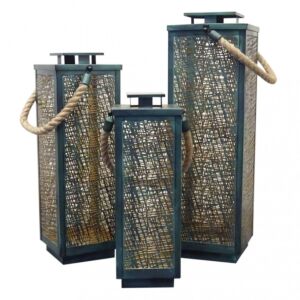 SET OD 3 METALNE LAMPIONE DAHLIA