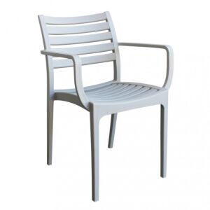 Vrtni stolac EVELINE s naslonima za ruke – siv