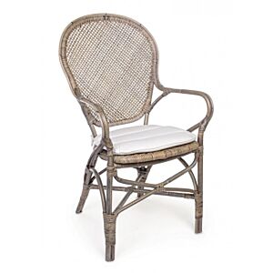 Stolica EDELINA s naslonima za ruke - prirodni ratan