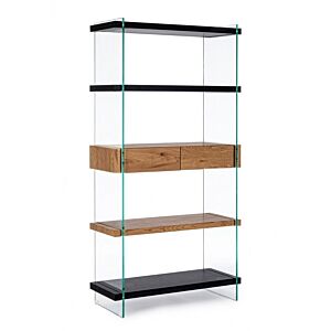 POLICA ZA KNJIGE 4P-2C LINE WOOD CRNA