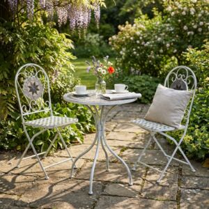 SET/3 BISTRO ALISON ANTIQUE WHITE