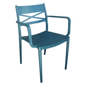 Vrtna stolica DARLEEN plava s naslonima za ruke - slagajuća