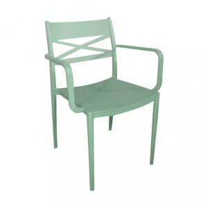 Vrtna stolica DARLEEN zelena s naslonima za ruke - slagajuća