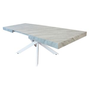 RAZTEGLJIVA MIZA DARREN SIVA UČINEK KAMNA BELA STRUKTURA 160/240 X 90