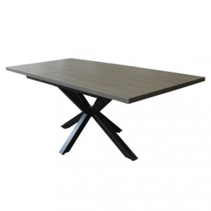 Raztegljiva vrtna miza GARFIELD antracit efekt lesa, črna struktura