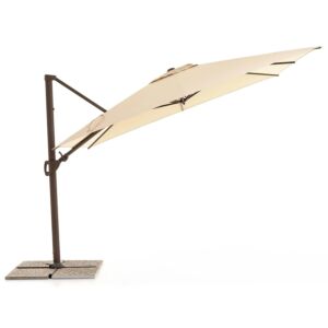 Vrtni senčnik STEP 300 × 300 cm s stranskim drogom – rjava / ecru