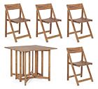 Set sklopivi vrtni stol + 4 sklopive stolice NOEMI - bagrem