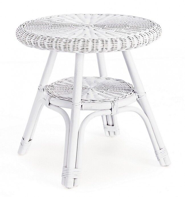 Vrtni stolić ALLISS bijeli - prirodni ratan