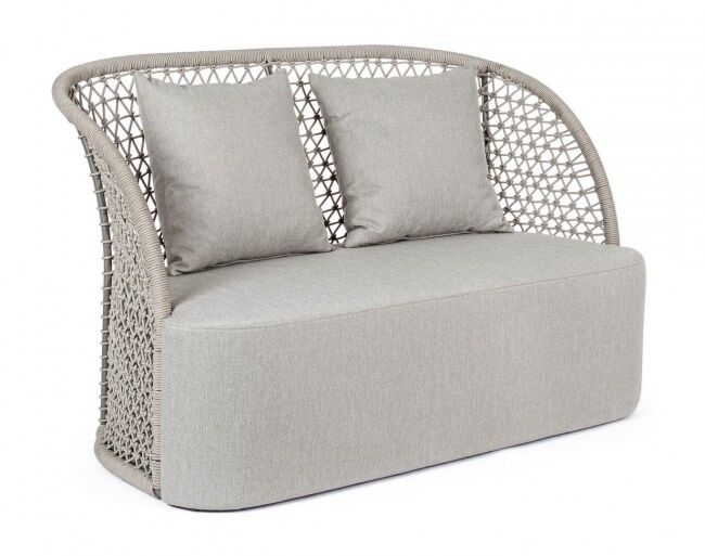 Vrtna sofa dvosjed CUYEN boje pijeska sa jastucima
