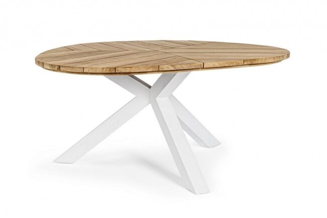 Okrogla vrtna miza PALMDALE 160 bela RT01