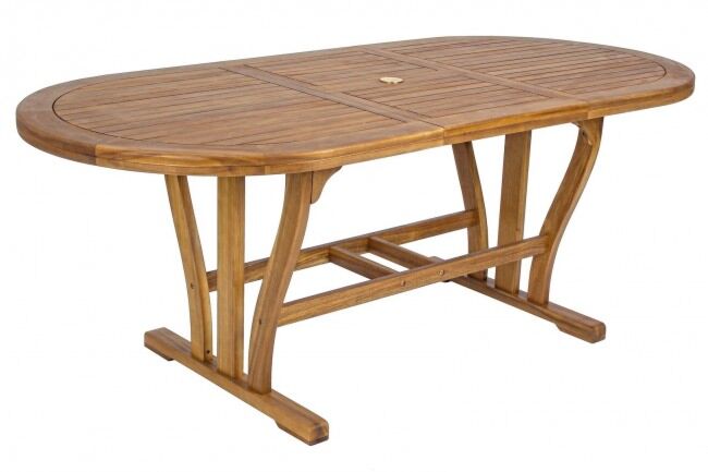 Produljivi ovalni drveni vrtni stol NOEMI 150-200X90 - bagrem