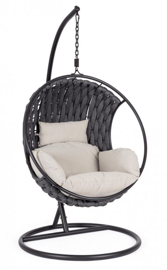 Viseća fotelja GALAPAGOS crna s jastucima