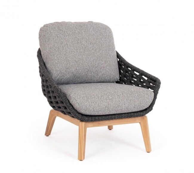 Vrtna fotelja TAMIRES antracit s jastukom