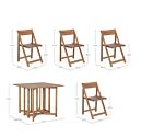 Set sklopivi vrtni stol + 4 sklopive stolice NOEMI - bagrem