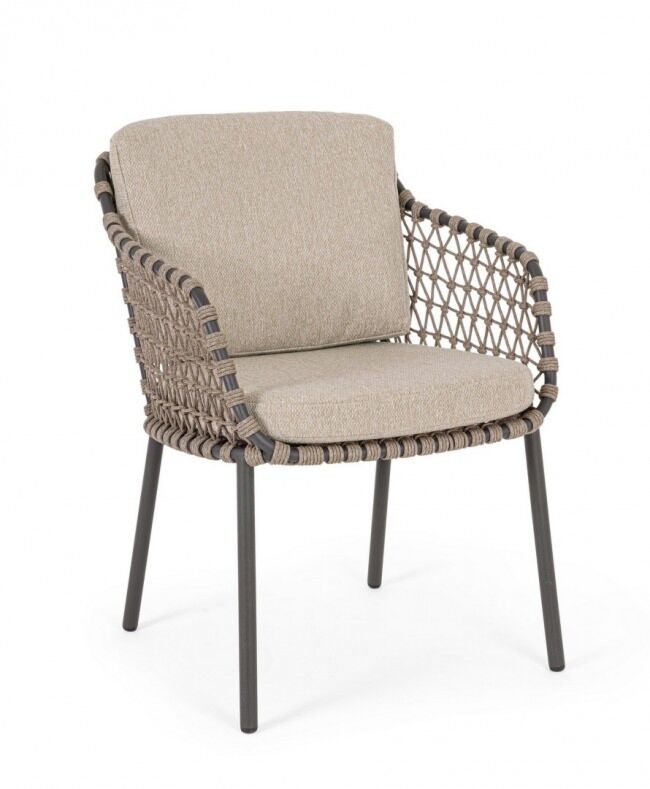 Vrtna fotelja IVISSA antracit s jastucima