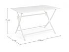 Zložljiva miza ELIN 110x70 bela LH30