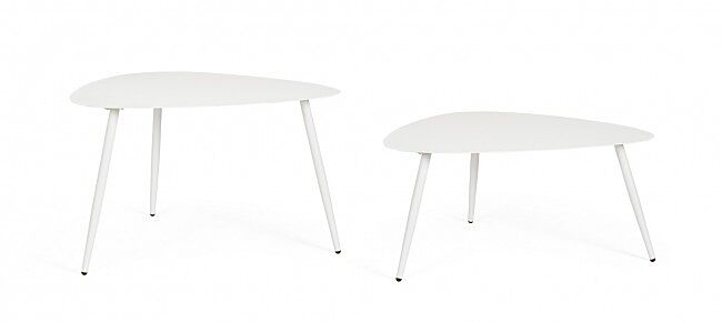 Set od dva YVONNE SAGOM stolića za kavu, bijeli - metalni