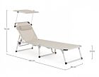 Vrtna sklopiva ležaljka za plažu CAYO svijetlo siva