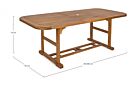 Rastezljivi pravokutni ovalni drveni stol 150-200X90 - bagrem