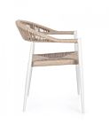Vrtna fotelja JANDIA bijela/bež - složiva