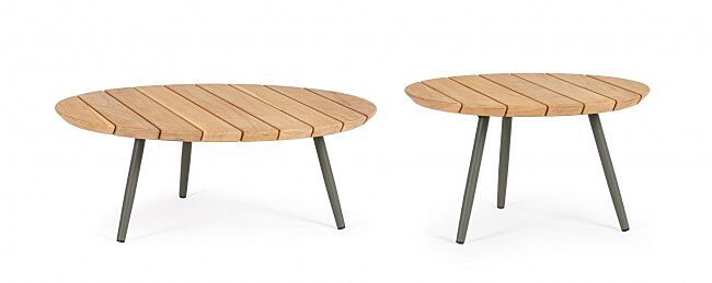 Vrtni stolići za kavu IVISSA D60-D80 zeleni set od 2 komada